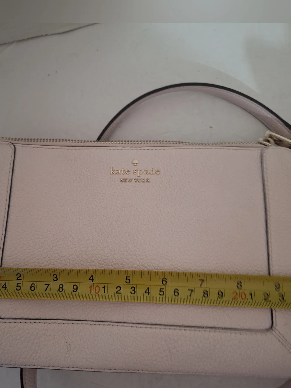 Kate Spade Lena Double Compartment Shimmer Pink Leather Crossbody Bag KH430